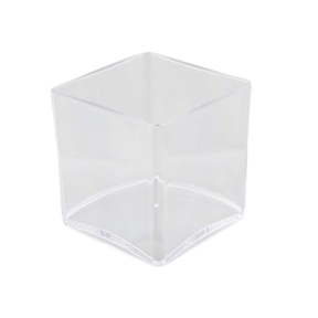 Vase plexiglas transparent 15 x 15 cm , ht 15 cm