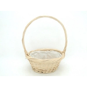 Panier rond osier blanc avec anse ø 45 cm  