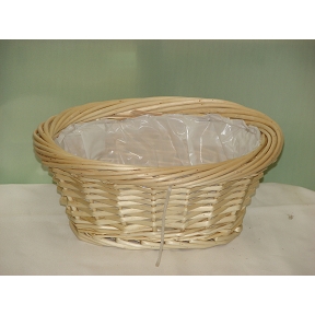 Panier oval osier blanc 28 x 21 cm  