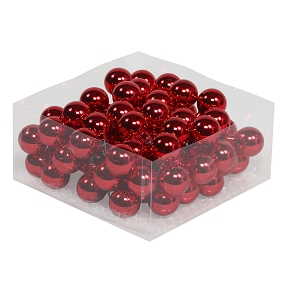 Boules verre brillantes rouge ø 30 mm (x72)