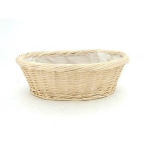 Panier oval osier blanc 38 x 32 cm  