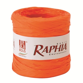 Raphia synthétique uni orange 200 m