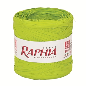 Raphia synthétique uni vert pomme 200 m