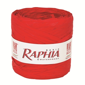 Raphia synthétique uni rouge 200 m