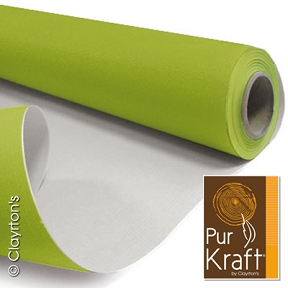 Bobine kraft blanchi uni vert pomme 0.80 m x 40 m