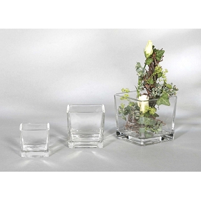 Vase verre cube 