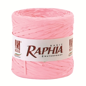 Raphia synthétique uni rose pale 200 m