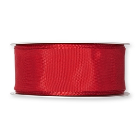 Ruban taffetas uni rouge 40 mm x 25 m 