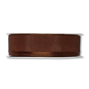 Ruban taffetas uni chocolat 25 mm x 25 m 