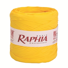 Raphia synthétique uni jaune foncé 200 m