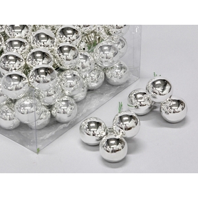 Boules verre brillantes argent ø 30 mm (x72)