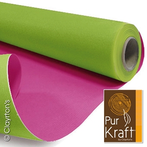 Bobine kraft duo vert pomme-fuschia 0.80 m x 40 m 