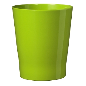 Cache-pot orchidée "merina" vert pomme Ø 14 cm, ht 15 cm