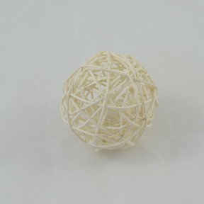 Boule rotin blanc ø 8 cm (sachet de 8)