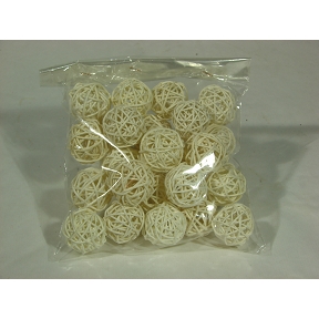 Boule rotin blanc ø 4 cm (sachet de 20)