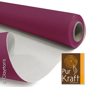 Bobine kraft blanchi uni prune 0.80 m x 40 m