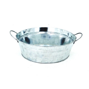 Coupe zinc avec anses ø 25 cm , ht 8 cm  