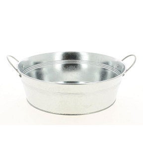 Coupe zinc avec anses ø 25 cm , ht 8 cm  