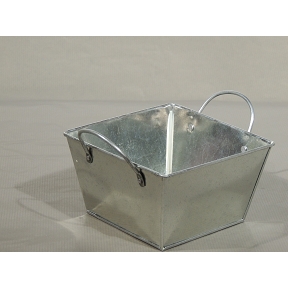 Coupe zinc avec anses 13.5 x 13.5 , ht 8.5 cm  