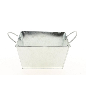 Coupe zinc avec anses 15.5 x 15.5 , ht 8.5 cm