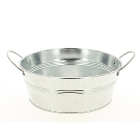 Coupe zinc avec anses ø 20 cm , ht 7 cm  