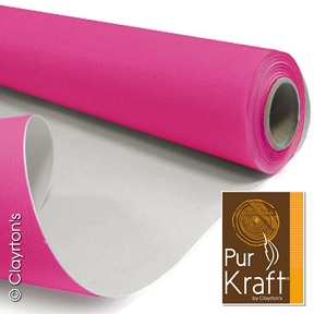 Bobine kraft blanchi uni fuchsia 0.80 m x 40 m