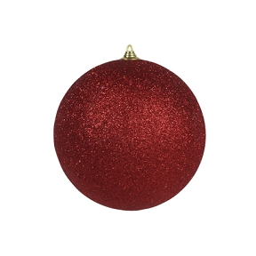 Boule noel pailletee rouge ø 135 mm