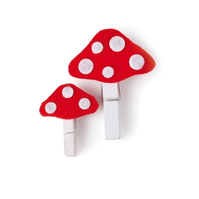 Clip champignons rouge 7.5-4.5 cm x 24