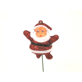 Père noël pailleté rouge 8 cm (x12)