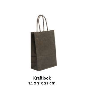 Sac kraft blanchi noir 14 x 7 x 21 ( x 25)