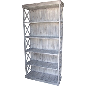 Armoire bois cote ajoure pin vieilli 110 x 38 cm , ht 220 cm