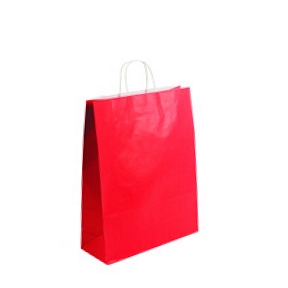 Sac kraft blanchi rouge 14 x 7 x 21 (x25)