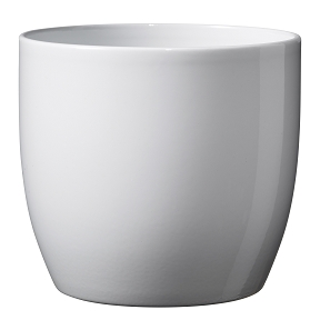 Cache-pot "basel"  blanc ø 14 cm, ht 13 cm 