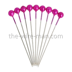 Epingle perle fuchsia ht 4cm , ø 4mm (x 150) 