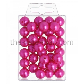 Perles fuchsia ø 14 mm (x 35) 