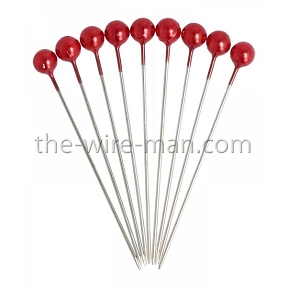 Epingle perle rouge ht 4cm , ø 4mm (x 150) 