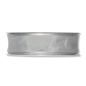 Ruban taffetas uni gris clair 25 mm x 25 m
