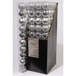 Boules noel plastique argent assorties ø 60 mm (x 10) 