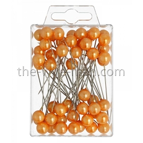 Epingle perle orange ht 6cm , ø 10 mm (x 50)