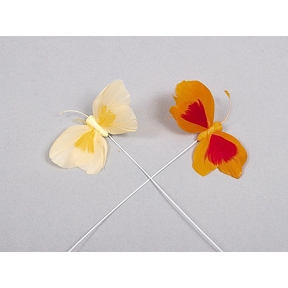 Papillons assortis jaune-orange 8cm (x48)