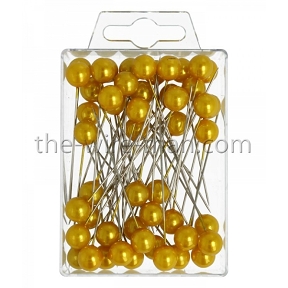 Epingle perle jaune ht 6cm , ø 10mm (x 50) 