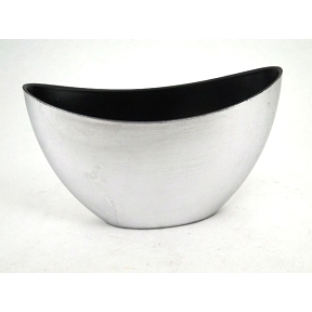 Coupe resine bateau argent 24 x 10 cm, ht 14 cm