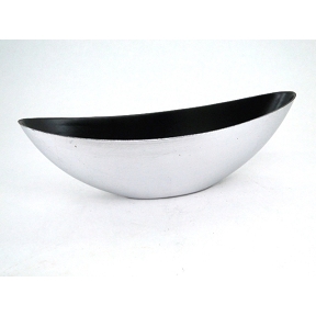 Coupe resine bateau argent 39 x 12 cm, ht 13 cm