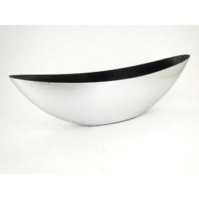 Coupe resine bateau argent 55 x 13.5 cm, ht 17.5 cm !!NOEL!!!