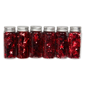 Bouteille confettis déco noël rouge