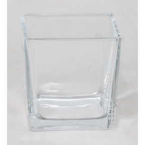 Vase verre carre 12 x 12 cm, Ht 12 cm