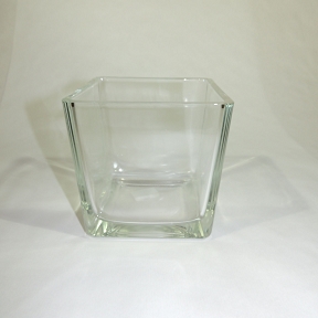 Vase verre cube 14 x 14 h14cm