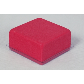 Rainbow demi cube 10cm rouge avec base (x 2)