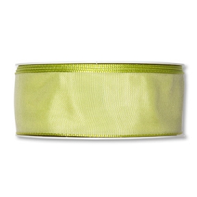 Ruban taffetas uni vert amande 40 mm x 25 m