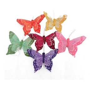Papillons 10 cm assortis (x 12)